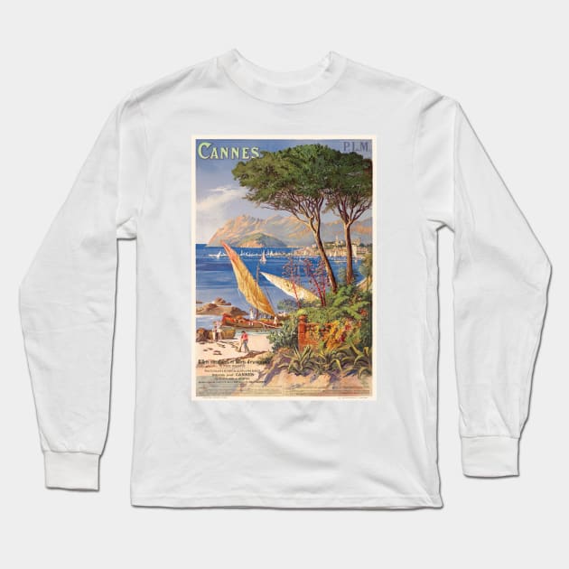 Cannes France Vintage Poster 1900 Long Sleeve T-Shirt by vintagetreasure